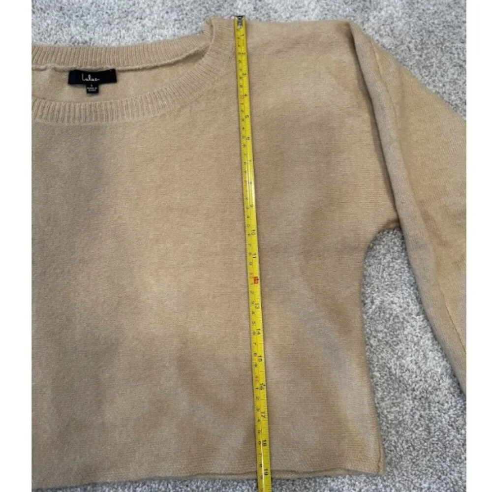 Women's Size Large Lulus Tan Knit Cropped Sweater Long Sleeve